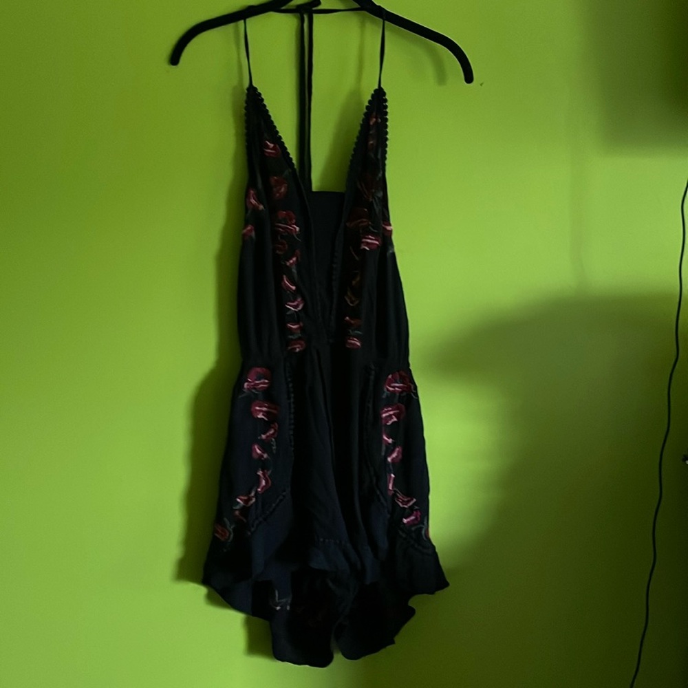 American Eagle Outfitters Black and Pink Jumpsuit
